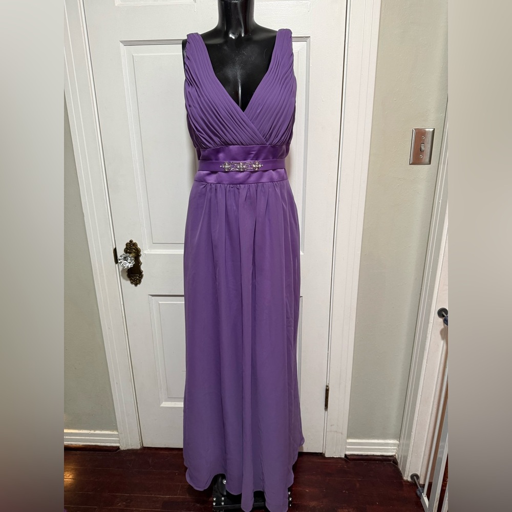 Purple Womens Mardi‎ Gras Bridesmaid Dress Emma Bridals Size 16